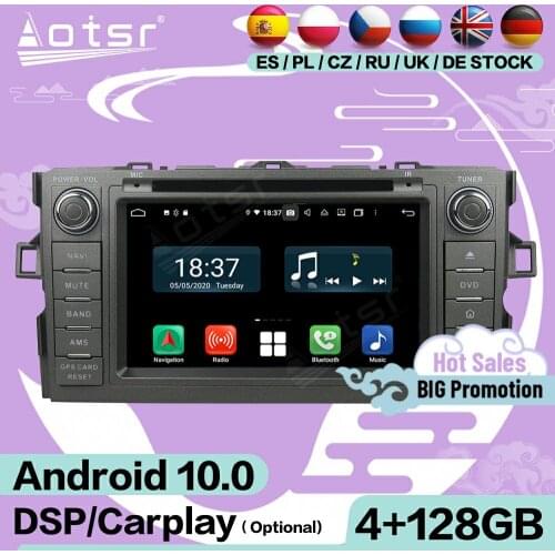 128 Carplay Android Player Stereo For Toyota Auris 2010 2011 2012 2013 2014 GPS Navigation Audio Radio Receiver Screen Head Unit