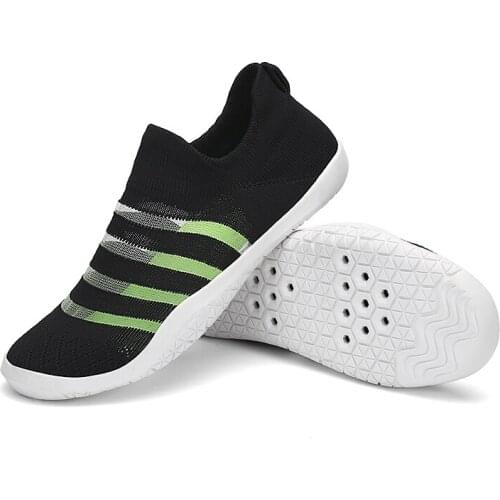 Water Shoes Women Outdoor Swimming Upstream Shoes Men Mesh Fabric Breathable Sea River Striped Beach Aqua Shoes for Lovers