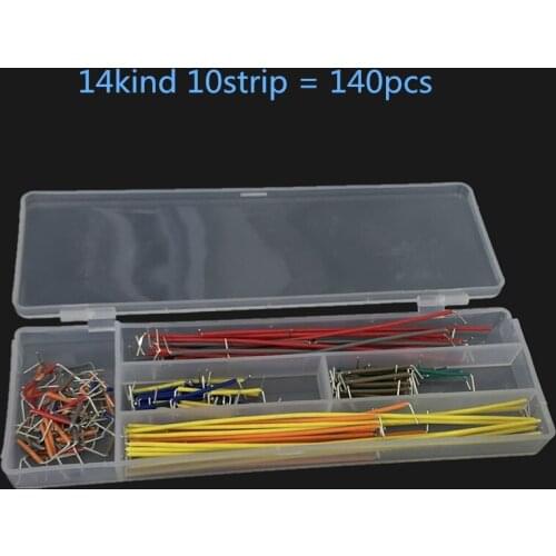 U Shape Solderless Breadboard Jumper Cable Wire Kit For PCB Bread Board14kind 10strip = 140pcs
