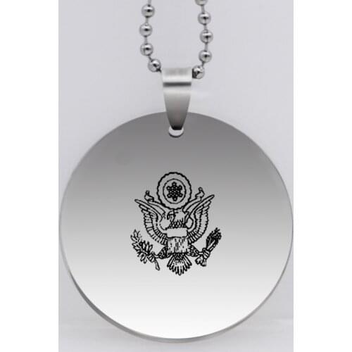 Ufine jewelry cool gift pendant army card Eagle clawed olive branch, one claw arrow stainless steel customed necklace N4500