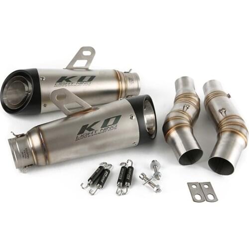 Z1000SX 2010-2019 Z1000 2010-2021 Exhaust Pipe Motorcycle Left Right Mid Tube Slip On 51mm Muffler Escape No DB Killer 310mm
