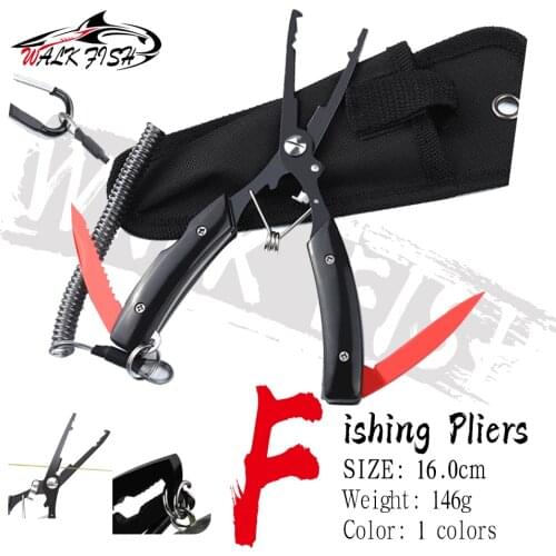 WALK FISH Fishing Pliers Stainless Steel Scissors Line Cutter Remove Hook Fishing Tackles Portable Folding Multifunctional Plier