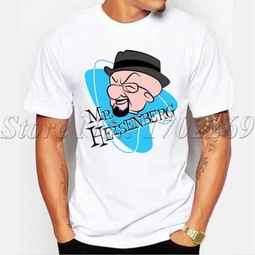 Hot sales TV series Breaking Bad Men t-shirt Mr. Heisenberg Blue Heart cartoon printed funny tops short sleeve hipster tee