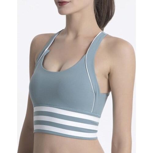 Women Breathable Fitness Yoga Vest 4 Colors Gather Sports Bra Top Shockproof Gym Running Yoga Sport Tops New X-shaped Sports Bra
