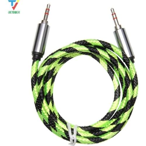 1.5m Snake Pattern Style AUX Audio Cable Cord Male To Male Kabel Gold Plug Car Aux Cord for Iphone Samsung Xiaomi Durable 300pcs