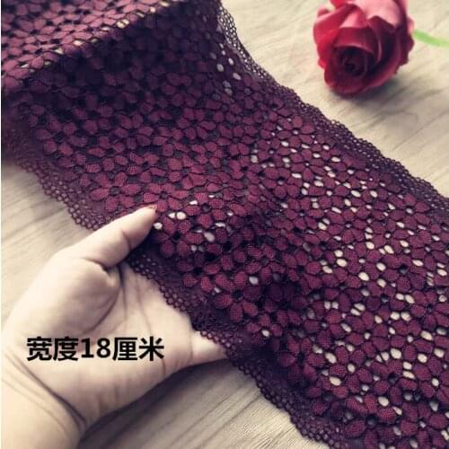 1 Meter Dark Red Elastic Lace Ribbon Tape Lace Fabric Embroidered Lace Trimmings DIY Crafts Sewing Material Garment Accessories