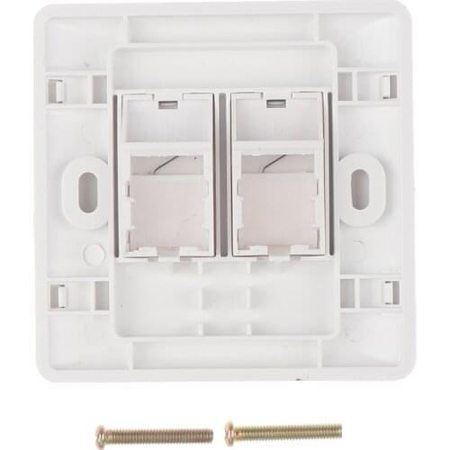 1pcs 86 Type Computer Socket Panel RJ45 Cable Interface Outlet Wall Socket 2 Ports Easy To Install