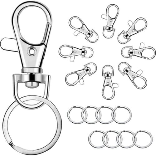 100Pcs Alloy Lobster Clasps Hooks with Jump Rings Keychain for DIY Jewelry Making