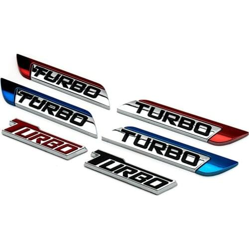 1X 3D Metal TURBO Turbocharged Car sticker Logo Emblem Badge Decals Car Styling DIY Decoration Accessories for Frod Bmw Ford