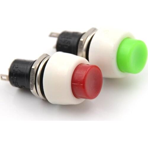 2pcs/lot 2pin Rounded Power Self-locking Panel Amount ON/OFF Push Button Switch 2A 250V AC Rocker Switch 2 Colors