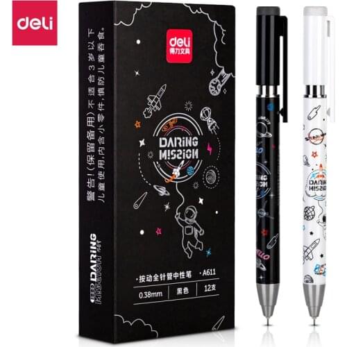 2pcs Cute Hello ! Astronaut Gel Pen Roller Pen 0.38mm Black