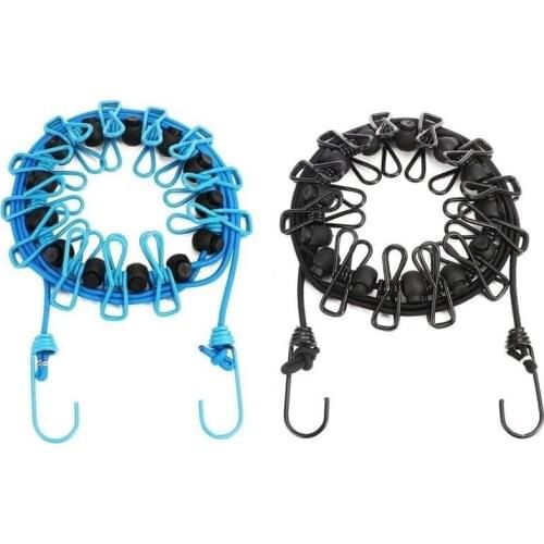 2 Pack Portable Clothesline with 12 Clothespins Windproof Clothesline Stretchy Retractable Elastic Laundry Clothes Line