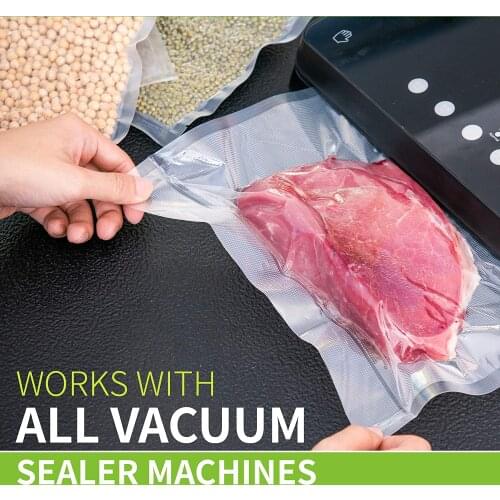 25cmx35cmx100pcs Space Saver Storage Sealer Embossed Vacuum Bag For Food