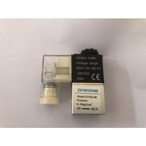 2V025-08 12V/24V DC, 110V/220V AC 2Port 2Pos 1/4" BSP Normally Closed Solenoid Valve Coil Led