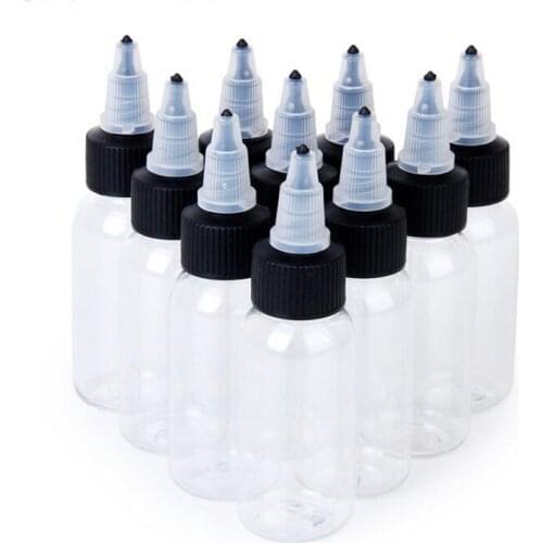 30ml Twist Cap Empty Plastic Transparent Tattoos Ink Pigment Clear Bottle Supplies Tools Tattoo Pigment Ink Bottles