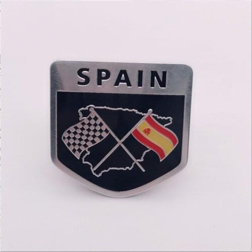Automobile Motorcycle Exterior Accessories Beautiful Country Spain Spanish National Flag Aluminum Alloy Car Stickers