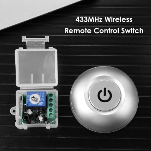 433MHz Wireless Remote Control Switch 12V 1CH Relay Receiver Module + Kinetic Round RF Transmitter for Light Garage Door