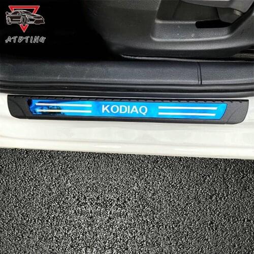 For Skoda Kodiaq 2016 2018 2020 Accessories car door sill cover trim anti scuff plate Threshold pedal exterior scuff car styling