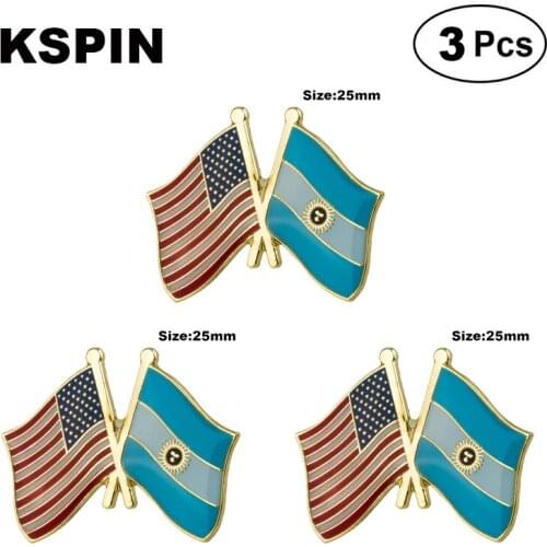 U.S.A.& Argentina Frendship Lapel Pin Brooches Pins Flag badge Brooch Badges