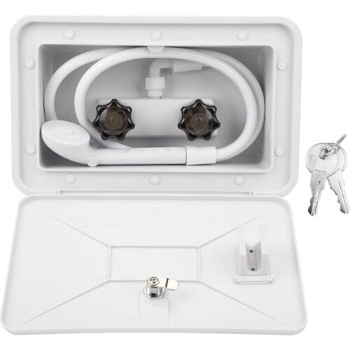 Exterior Shower Box Outdoor Washing Kit with Lock Accessory for Boat Camper Motorhome