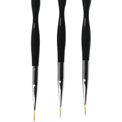 Dual Ended Brush Painting Draw Pen Carved Flower Hook Lines Flat Round Crystal Extension Builder Acrylic Manicure Tools Nail Art