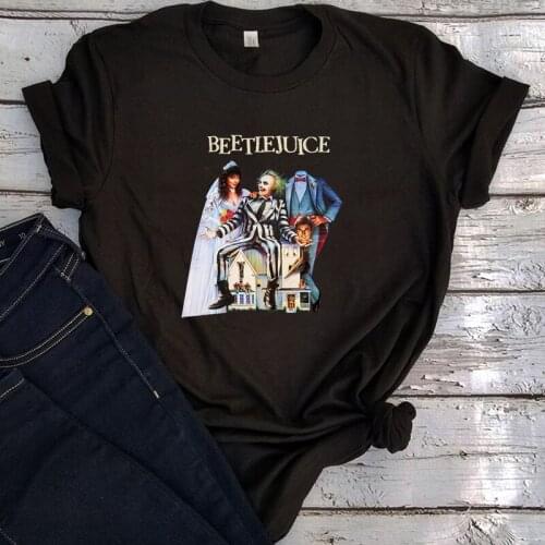Beetlejuice Graphic T Shirts Women Halloween Horror Movie Witch Tshirt Streetwear Women Top Harajuku Vintage Tee Fashion