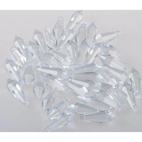 HIERKRYST 80 pcs/lot Clear Chandelier Glass Crystals Lamp Prisms Parts Hanging Pendants 38mm 1.49" #1901-7
