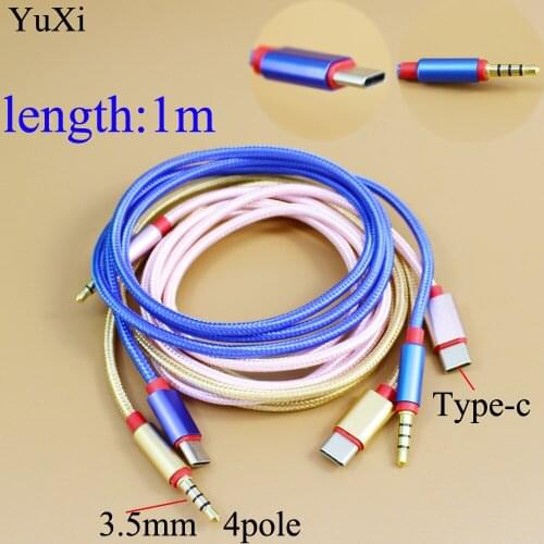 YuXi Type C To 3.5 Mm Audio Cable Adapter For USB C Type-c Jack Aux Cable For Car Speaker For Samsung S8 for Xiaomi Mi6 Male