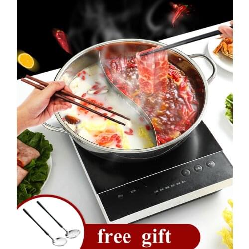 Hot Pot Restaurant Dedicated Mandarin Duck Hot Pot Home Large-Capacity Shabu-Shabu Induction Cooker Open Flame Universal