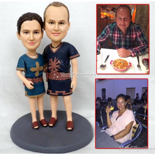 Resin doll figurine Doll Face for lovers couple present handmade special ooak dolls statue from picture face custom made by clay