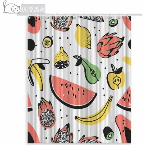 Summer Exotic Fruit Japanese Curtain Bathtub Screen Eco-Friendly Nordic Curtain Polyester Curtains With Photo Printing Europe