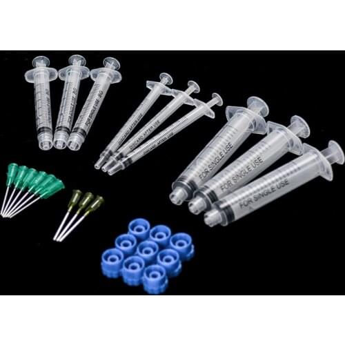 27Pcs/Set Dispensing Needle Kits Blunt Tip Syringe Needles Cap Refilling Measuring Welding Liquids Industrial Glue Applicator