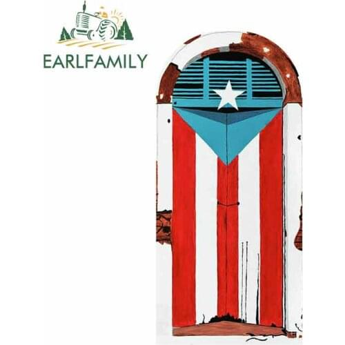 EARLFAMILY 13cm x 9.7cm for Puerto Rico Flag Funny Car Stickers RV VAN DIY Fine Decal Vinyl JDM Bumper Trunk Truck Graphics