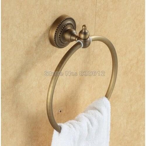 Bathroom Accessory Wall Mounted Antique Brass Towel Rings Holder Wba088