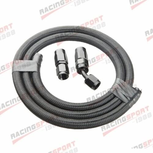 Nylon Cover Braided -10 AN10 Oil Fuel Gas Line Hose 1M + Swivel Hose End Fitting