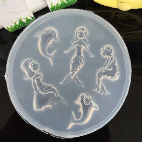 New Mermaid Girl dolphin Liquid silicone mold DIY resin jewelry pendant lanugo mold resin molds for jewelry