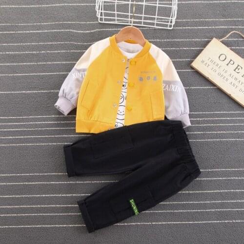 0-5 Years Autumn Spring Boy Clothing Set 2021 New Casual Fashion Cartoon Coat+T-shirt+Pant Kid Children Baby Toddler Boy Clothes