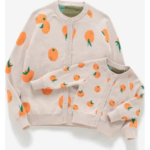 Autumn Mother Kids Knitting Shirts Womens Baby Girls Pattern Printing Casual Baby Clothes Girls Sweaters Family Matching Outfit