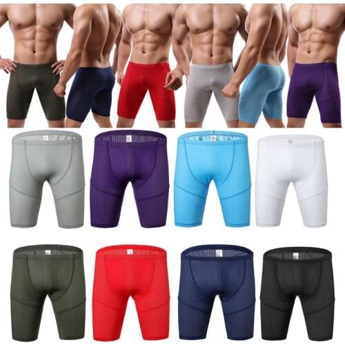 Mens Pajamas Hollow Out Leggings Ultra-thin Sleep Body Sports Legging Running Shorts Male Boxers Sport Shorts Jogging Soccer