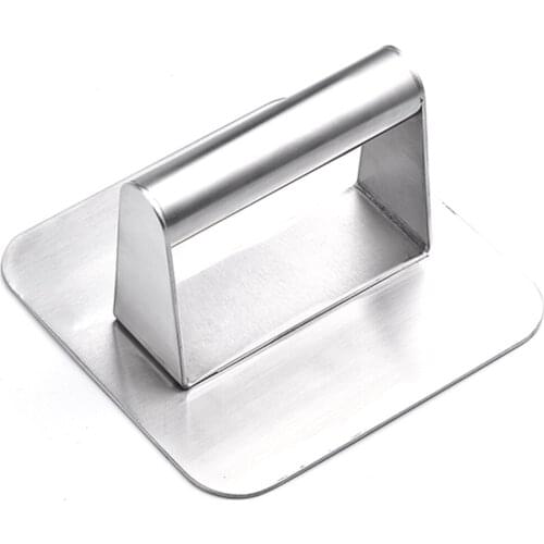 Grill Press Stainless Steel Square Nonstick Steak Press Burger Press Bacon Press Ham Maker Meat Press Tool