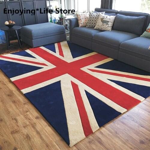 The British Union Pattern Decoration Living Room Carpet Big Nordic Style Machine Weaved Bedside Rug Villa Floor Mat Area Rugs