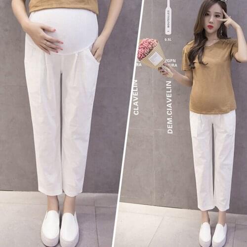 Maternity Pants Pregnancy Clothes Causal Linen Trousers For Pregnant Women Harem Pants Pregnancy WearClothing 2020 Spring summer