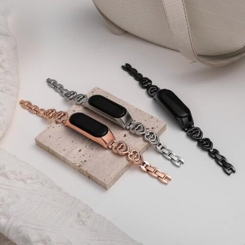 Smart Wrist Band for Xiaomi Mi Band 4 5 6 Bracelet Strap Woman Gift Mi Band 4 3 Strap Metal Bracelet Stainless Steel Wrist Strap