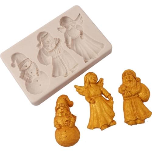 Snowman & Angel Silicone Mold Fondant Mould Cake Decorating Tools Chocolate Gumpaste Molds, Sugarcraft, Kitchen Gadget