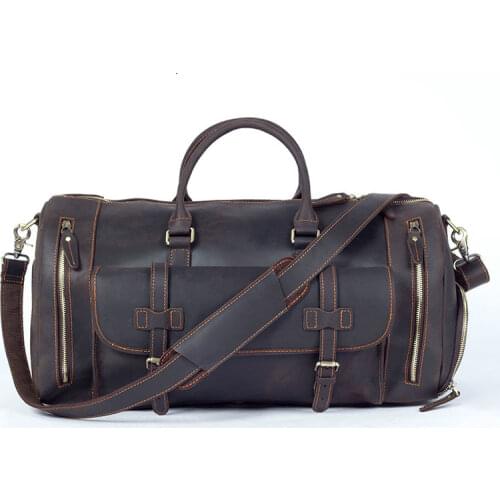 Genuine Leather Oxhide Top Layer Cow Leather Laptop Bag Business Handbags Cowhide Men Crossbody Bag Travel Suitcase Luggage