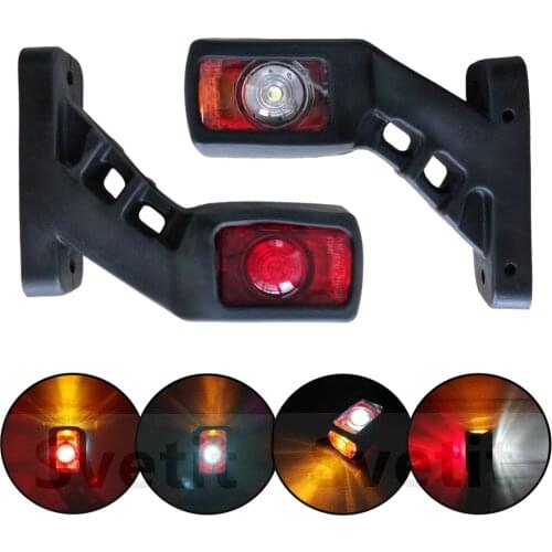 1 Pair 12V 24V LED Parking Light Trailer Side Marker Light For Truck Position Signal Lamp Rear Clerance Lights Red White Amber