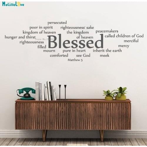 Vinyl Wall Art Decals The Beatitudes Blessed Church Youth Sanctuary School Classroom Home Family Living Dining Room YT2346