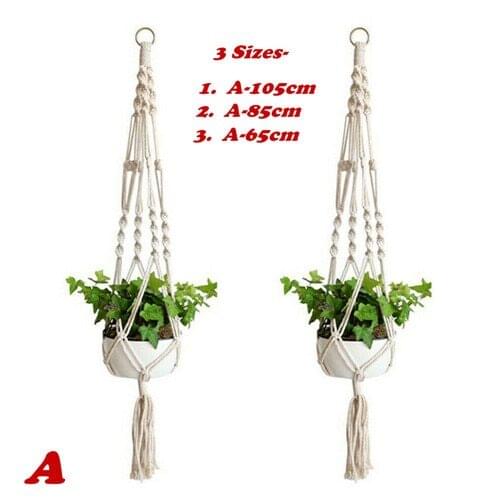 Vintage Decor Hanging Planter Basket Jute Rope Braided Craft Hanging Baskets Flowerpot Plant Holder Pot Macrame Plant Hanger