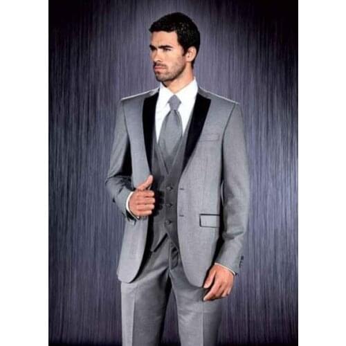 High Quality Mens Suits Groom Tuxedos Groomsmen Wedding Party Dinner Best Man Suits Blazer (Jacket+Pants+Vest+Tie) NO:967