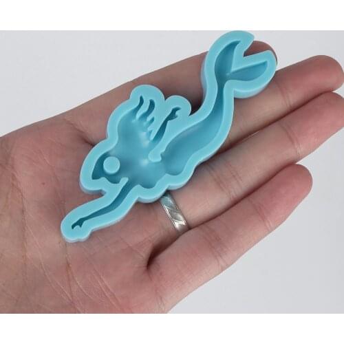 1 Piece Blue Silicone Mermaid Keychain Mold DIY Handwork Silicone Mold For Keychain 10341950